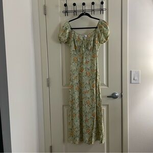 The Workshop green floral maxi dress